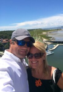 At the top of Harbour Town Lighthouse Hilton Head